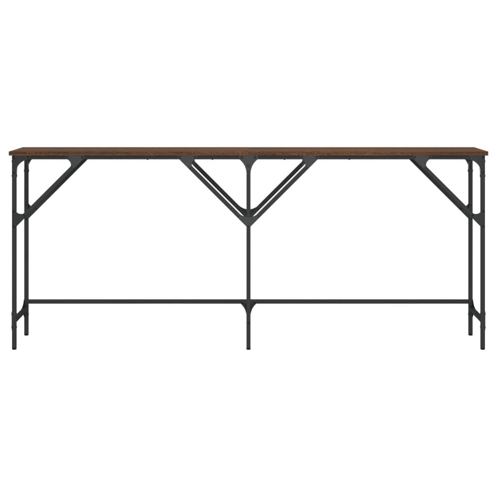konsolbord 180x29x75 cm konstrueret træ brun egetræsfarve