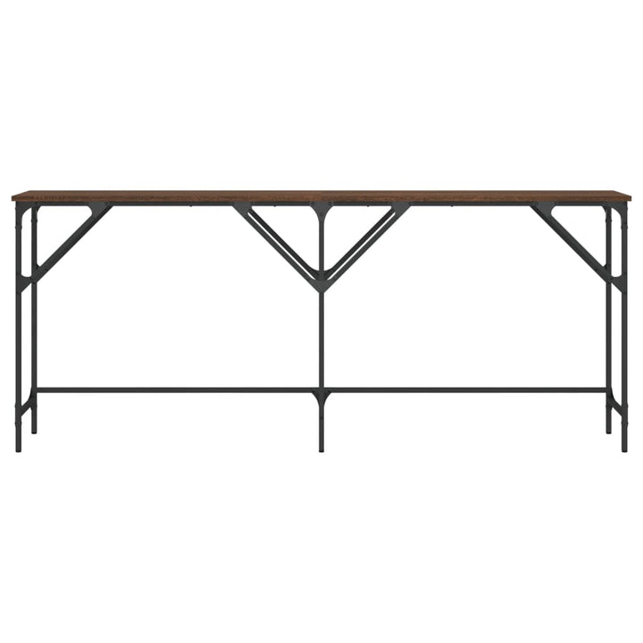 konsolbord 180x29x75 cm konstrueret træ brun egetræsfarve