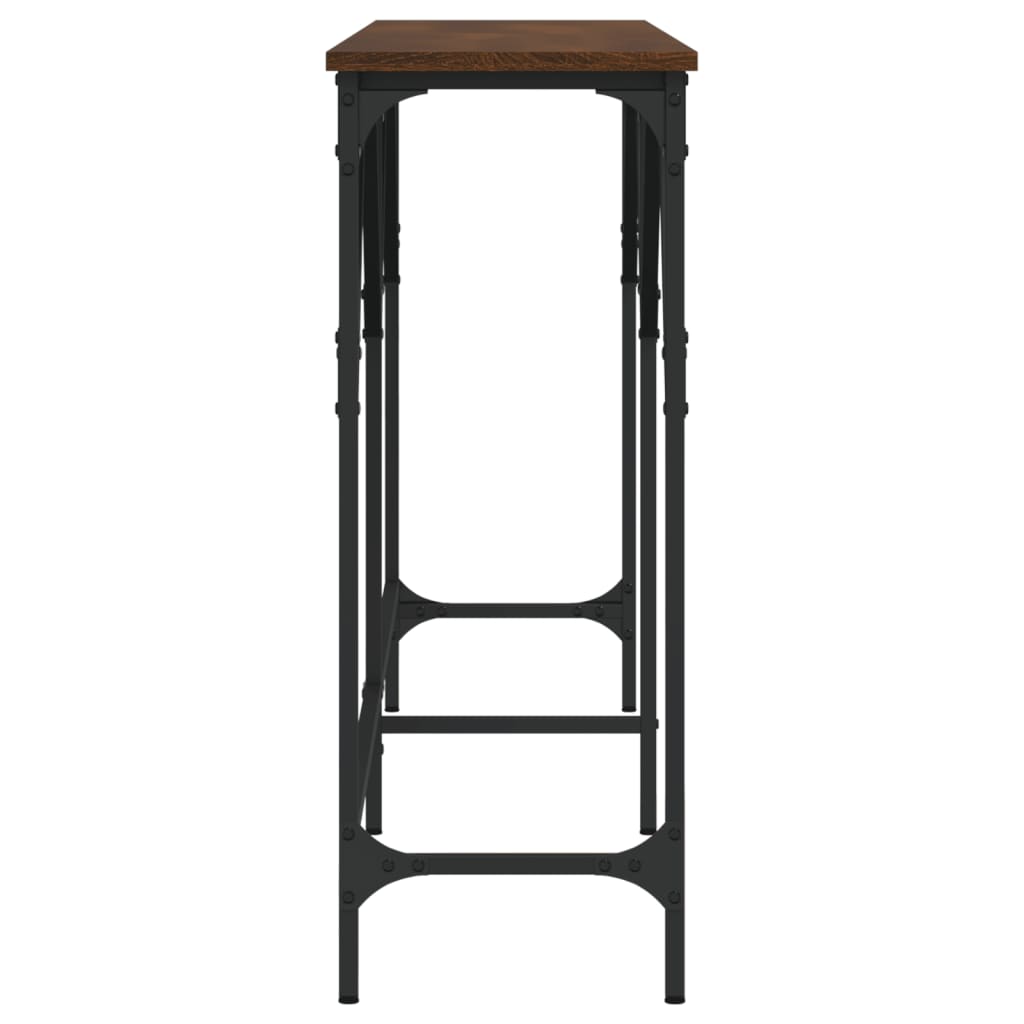 konsolbord 180x29x75 cm konstrueret træ brun egetræsfarve