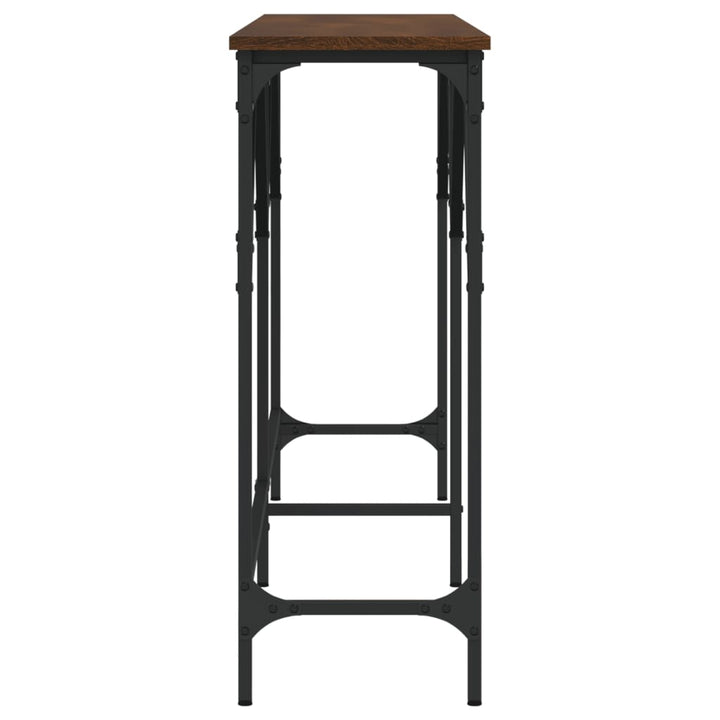 konsolbord 180x29x75 cm konstrueret træ brun egetræsfarve