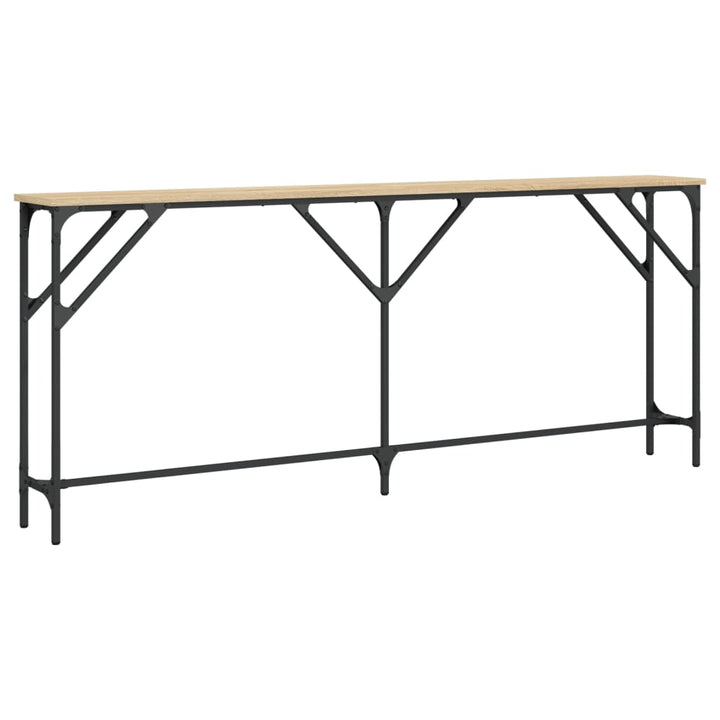 konsolbord 180x23x75 cm konstrueret træ sonoma-eg