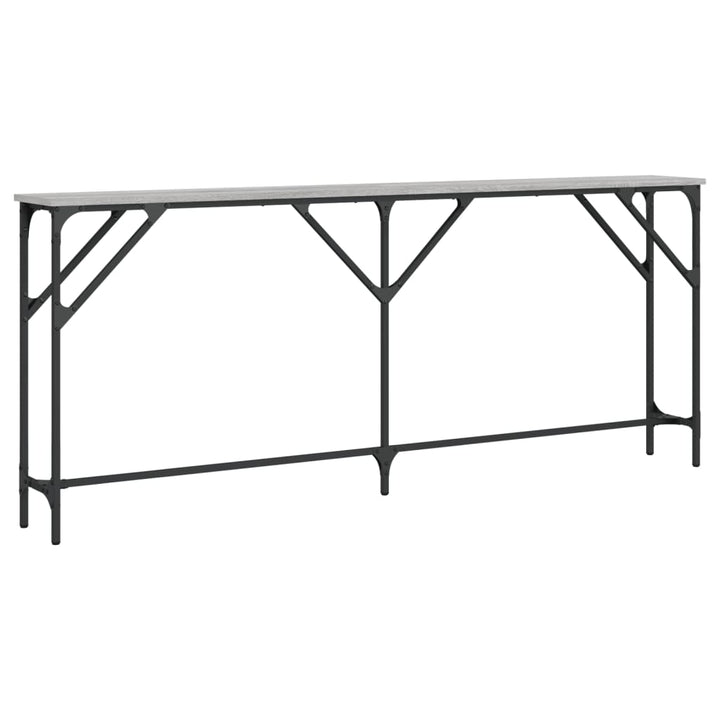 konsolbord 180x23x75 cm konstrueret træ grå sonoma-eg