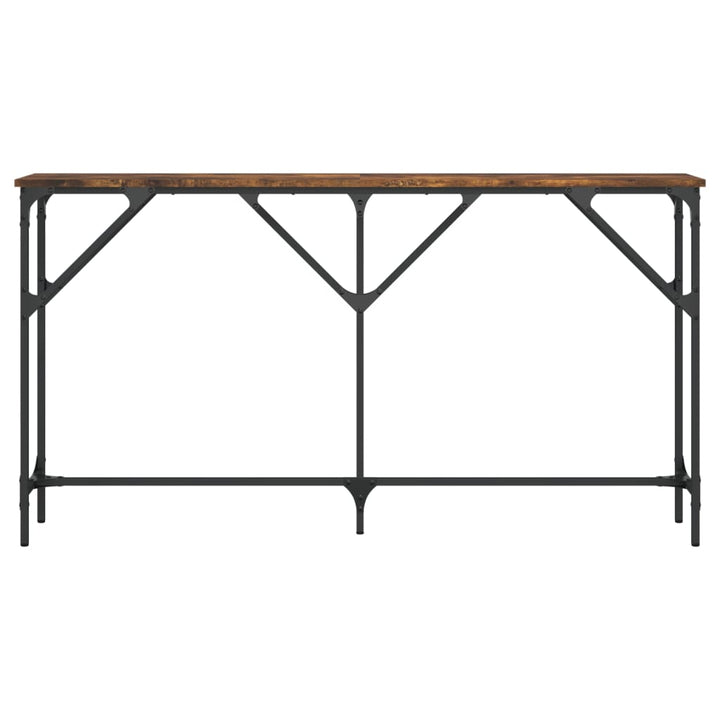 konsolbord 140x23x75 cm konstrueret træ røget egetræsfarve