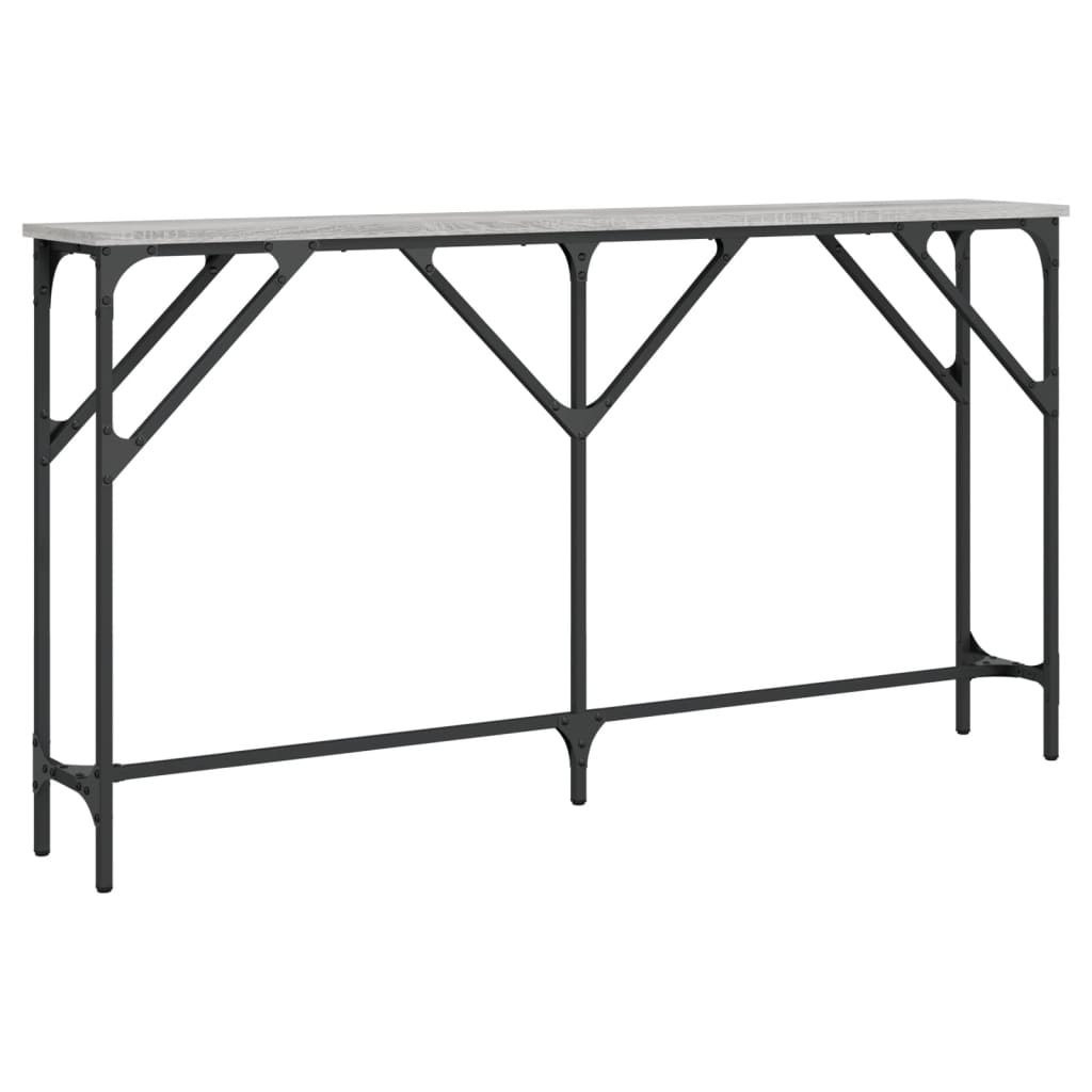 konsolbord 140x23x75 cm konstrueret træ grå sonoma-eg