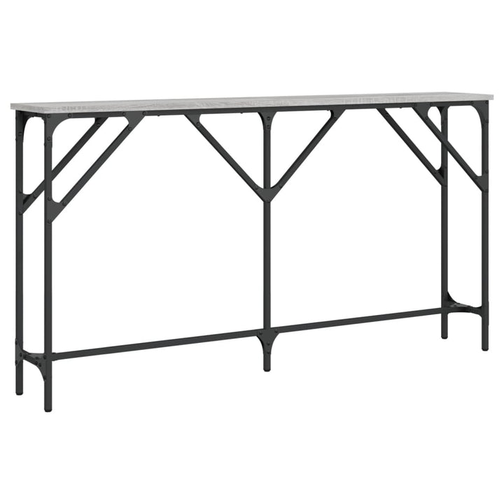 konsolbord 140x23x75 cm konstrueret træ grå sonoma-eg