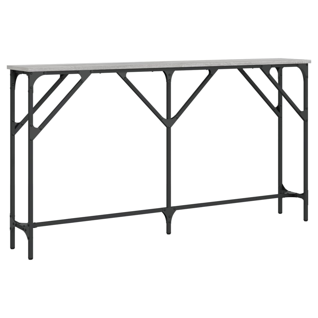 konsolbord 140x23x75 cm konstrueret træ grå sonoma-eg