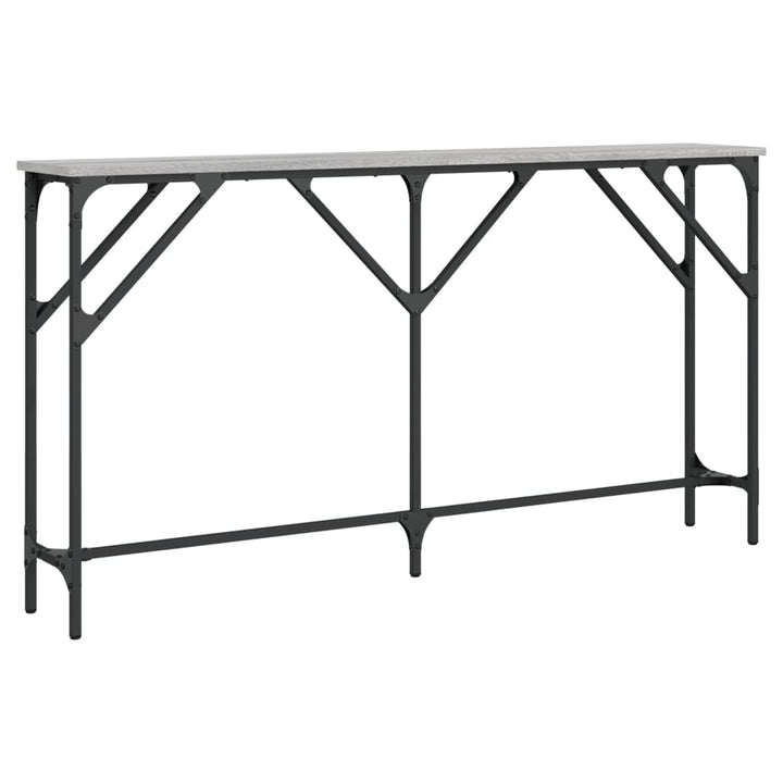 konsolbord 140x23x75 cm konstrueret træ grå sonoma-eg