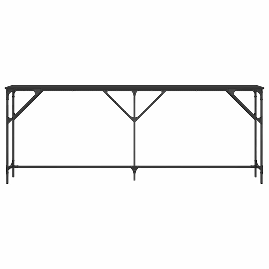 konsolbord 200x29x75 cm konstrueret træ sort
