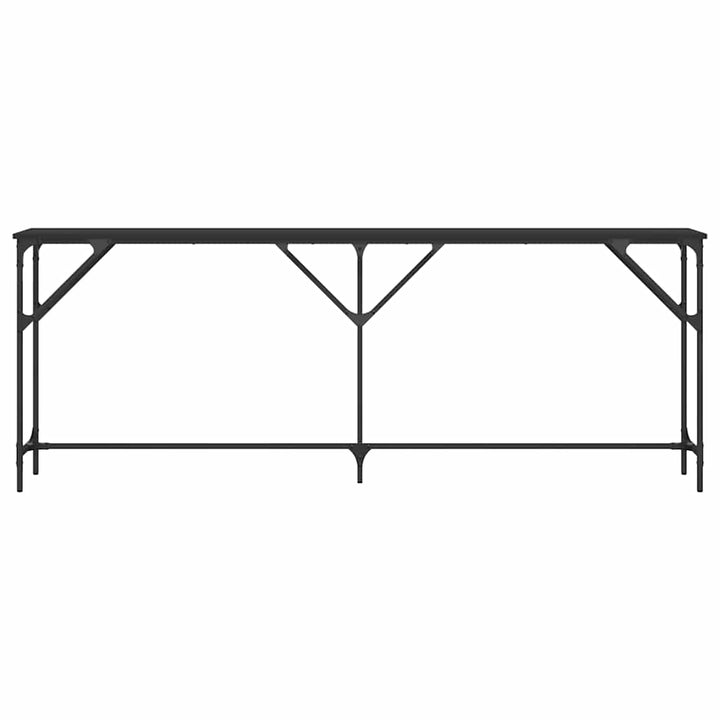 konsolbord 200x29x75 cm konstrueret træ sort