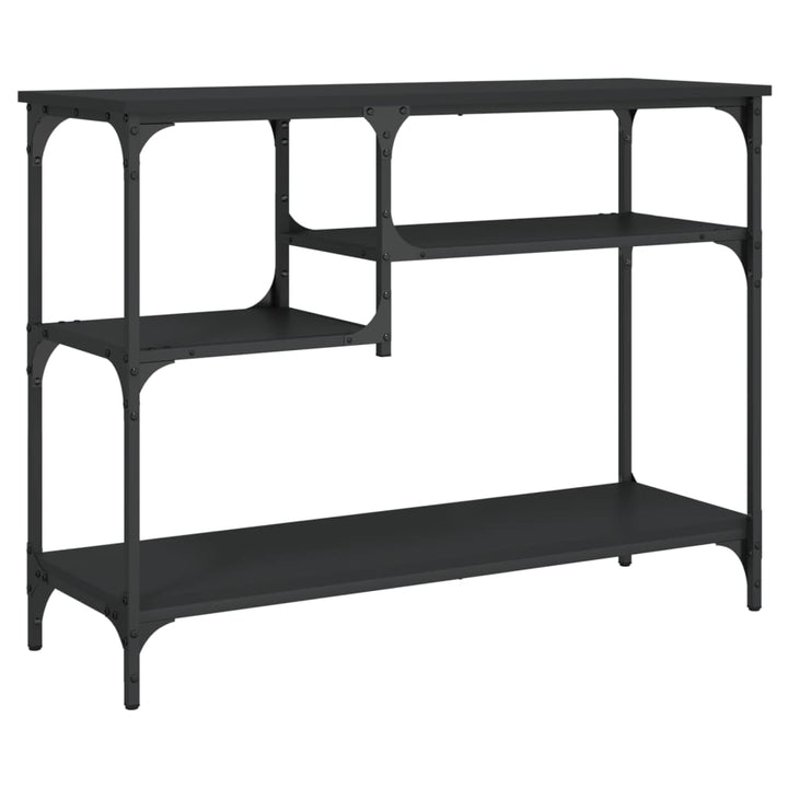 konsolbord med hylder 100x35x75 cm sort