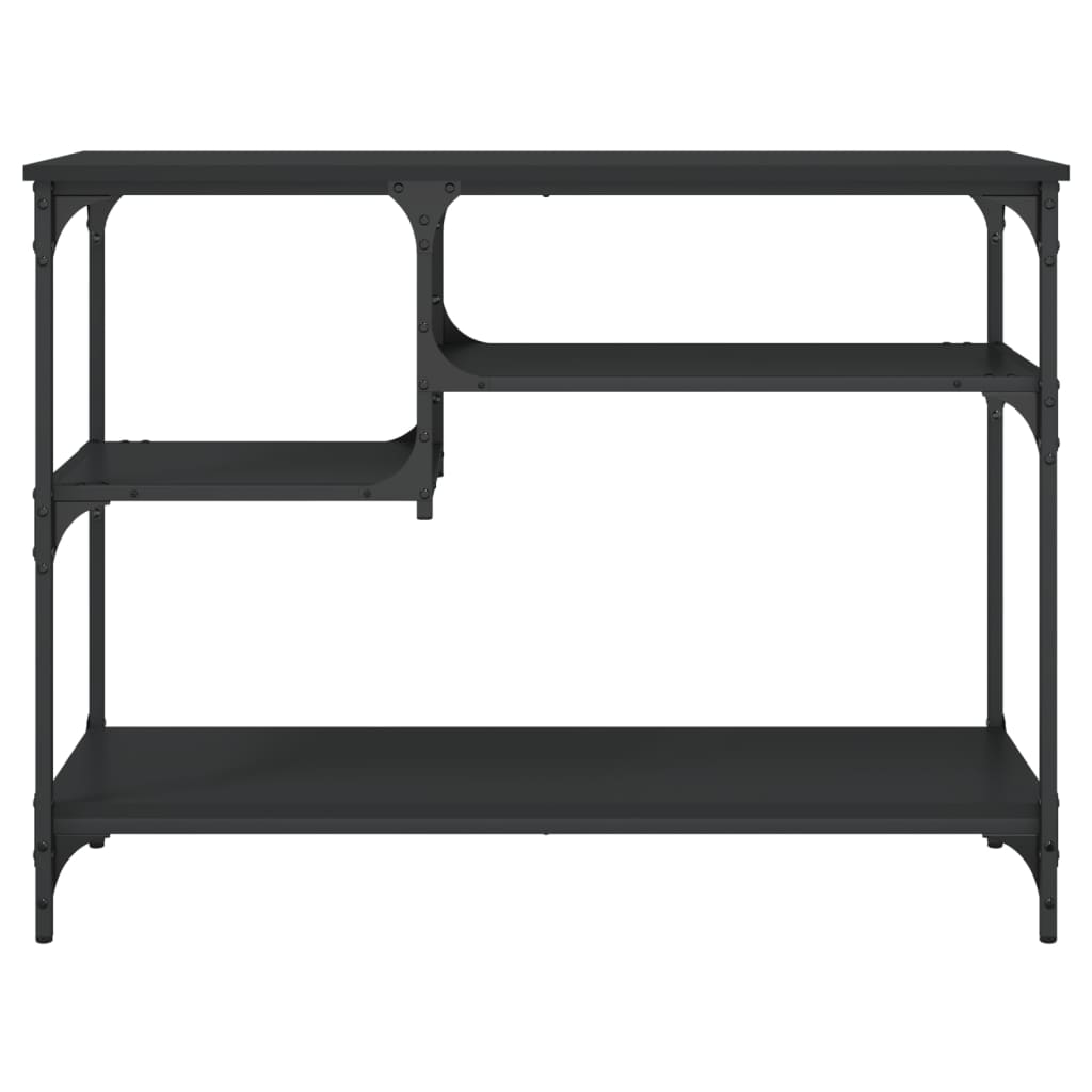 konsolbord med hylder 100x35x75 cm sort
