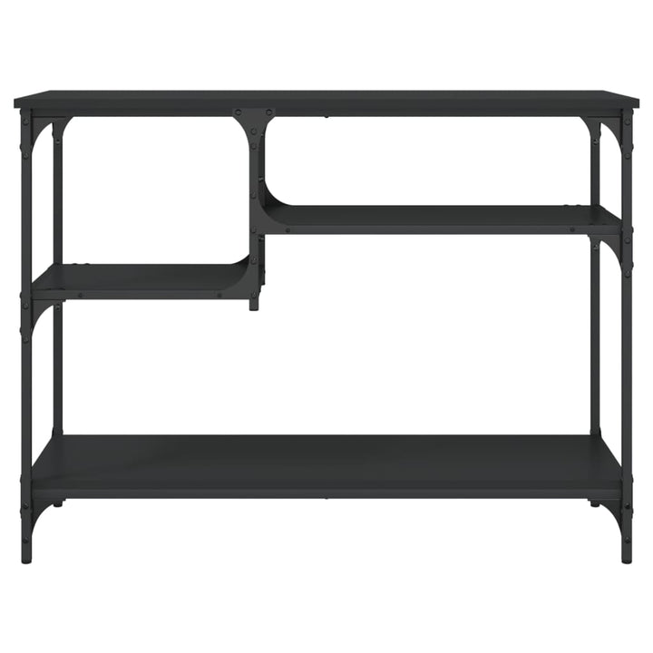 konsolbord med hylder 100x35x75 cm sort
