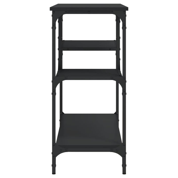 konsolbord med hylder 100x35x75 cm sort