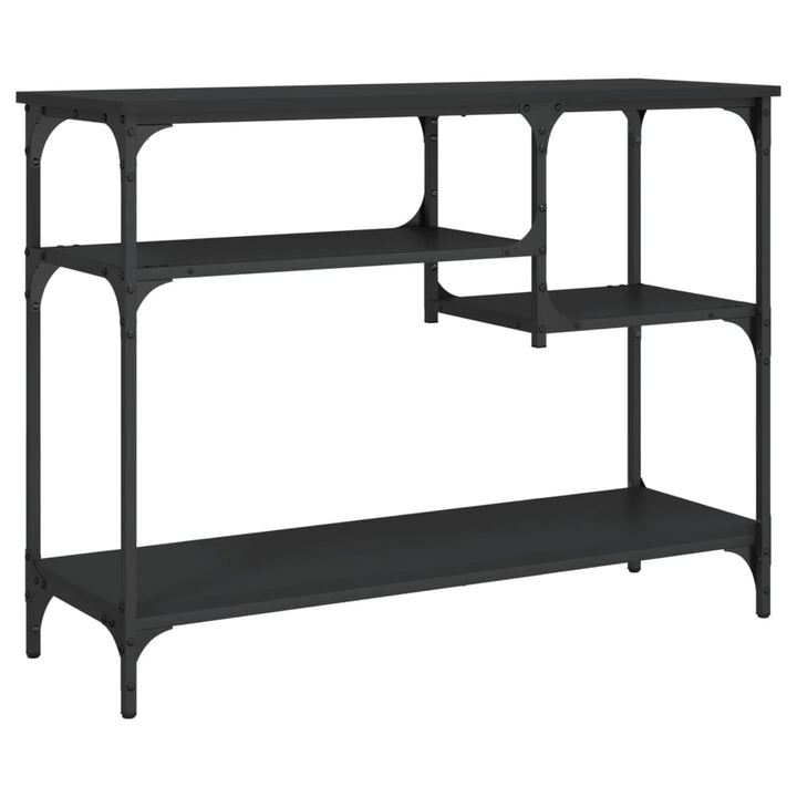 konsolbord med hylder 100x35x75 cm sort