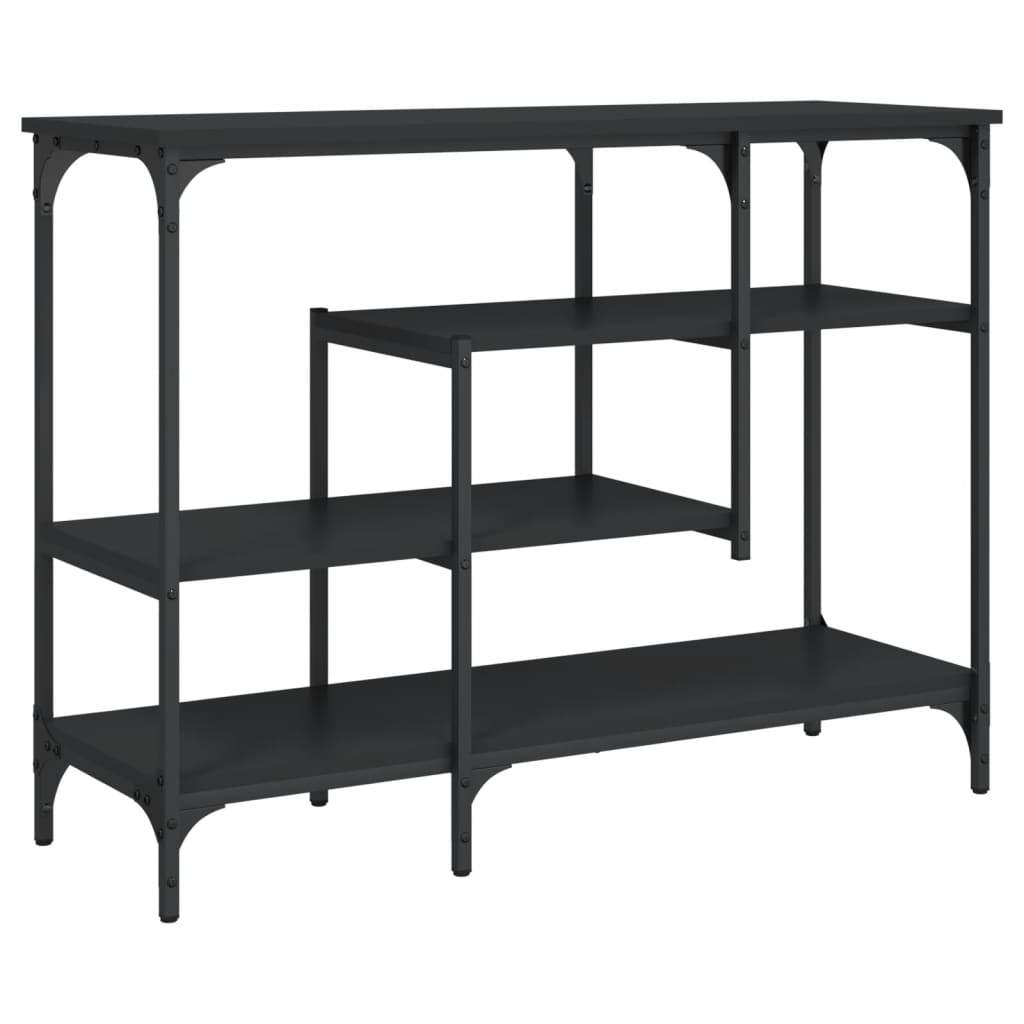 konsolbord med hylder 100x35x75 cm sort