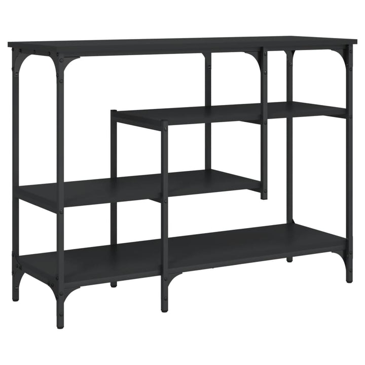 konsolbord med hylder 100x35x75 cm sort