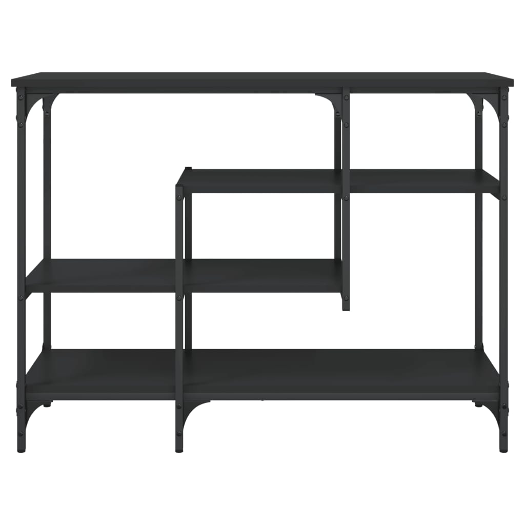 konsolbord med hylder 100x35x75 cm sort