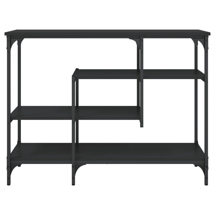 konsolbord med hylder 100x35x75 cm sort