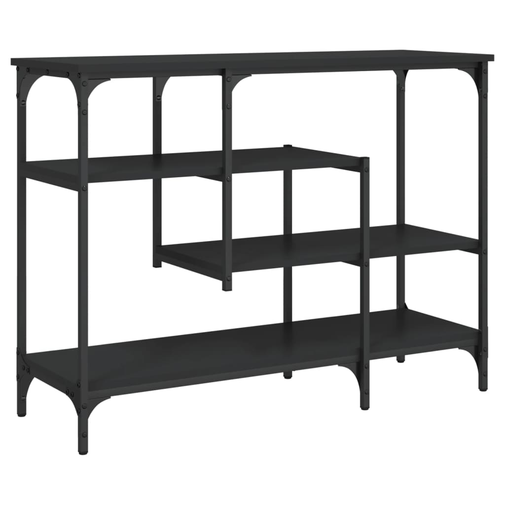 konsolbord med hylder 100x35x75 cm sort