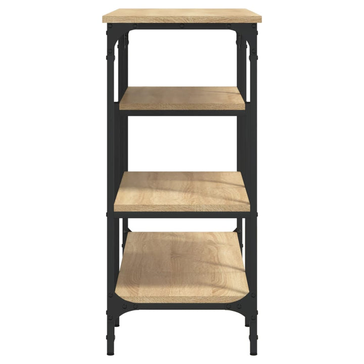 konsolbord med hylder 100x35x75 cm sonoma-eg