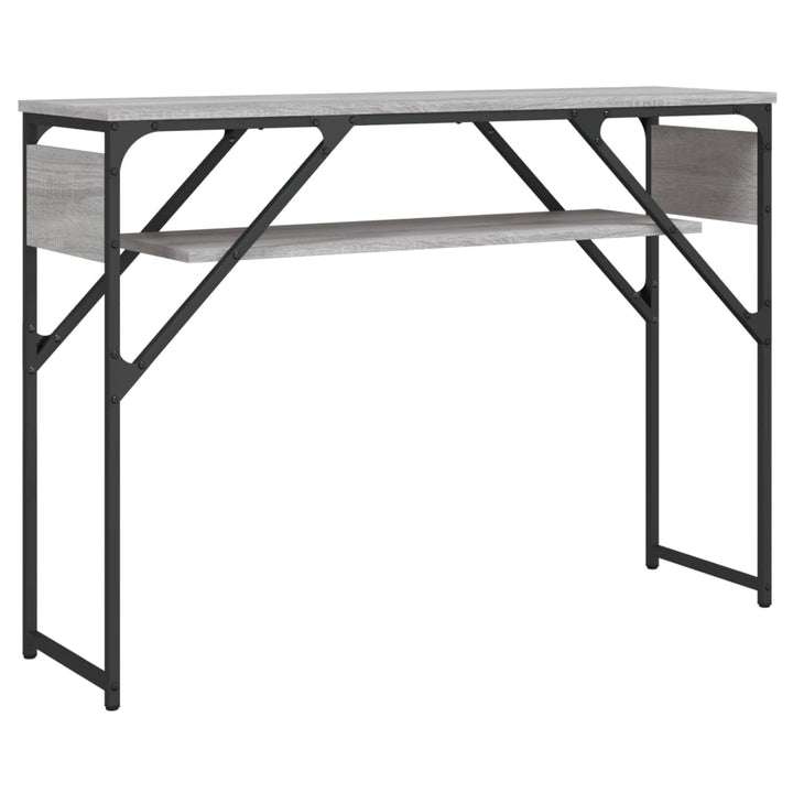 konsolbord med hylde 105x30x75 cm konstrueret træ grå sonoma-eg