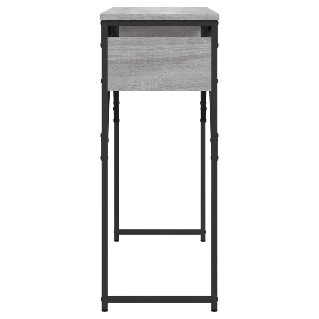 konsolbord med hylde 105x30x75 cm konstrueret træ grå sonoma-eg