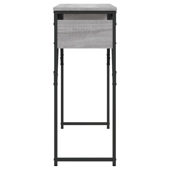 konsolbord med hylde 105x30x75 cm konstrueret træ grå sonoma-eg