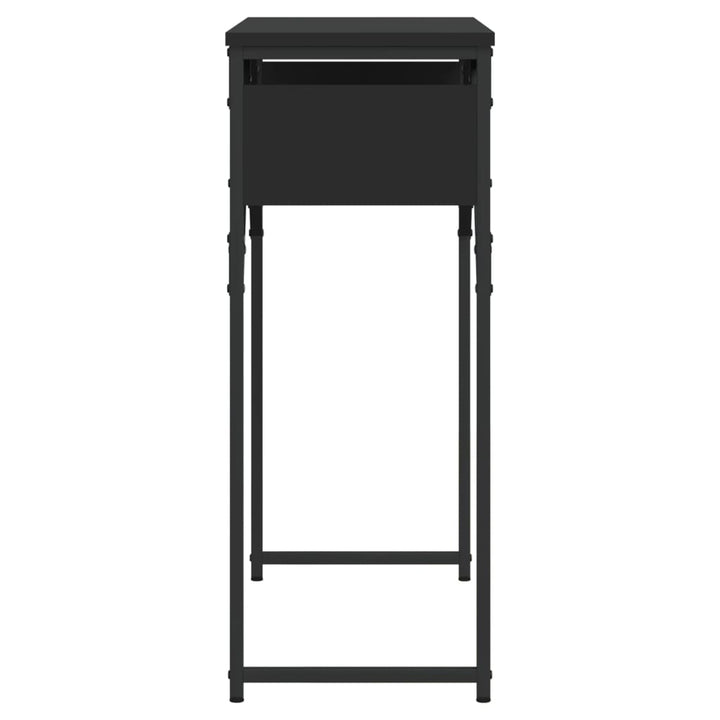 konsolbord med hylde 75x30x75 cm konstrueret træ sort