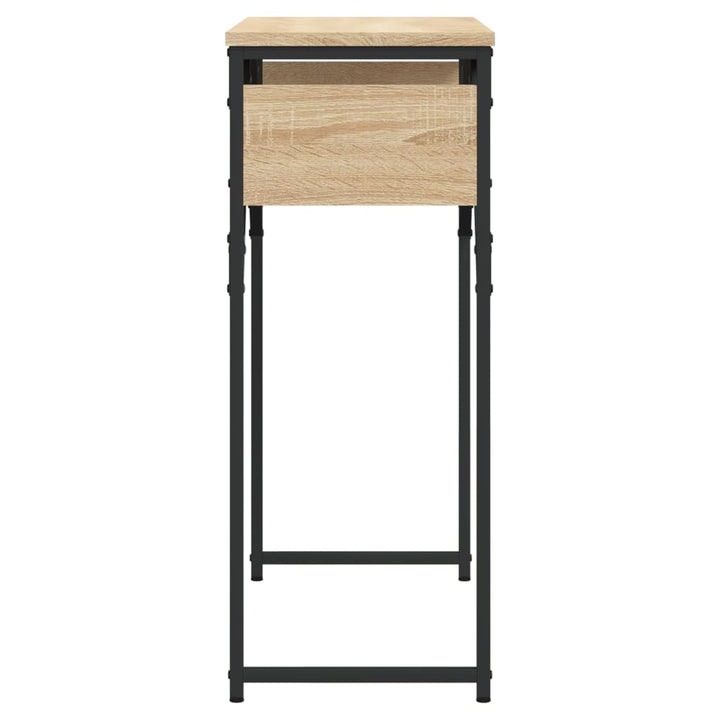 konsolbord med hylde 75x30x75 cm konstrueret træ sonoma-eg