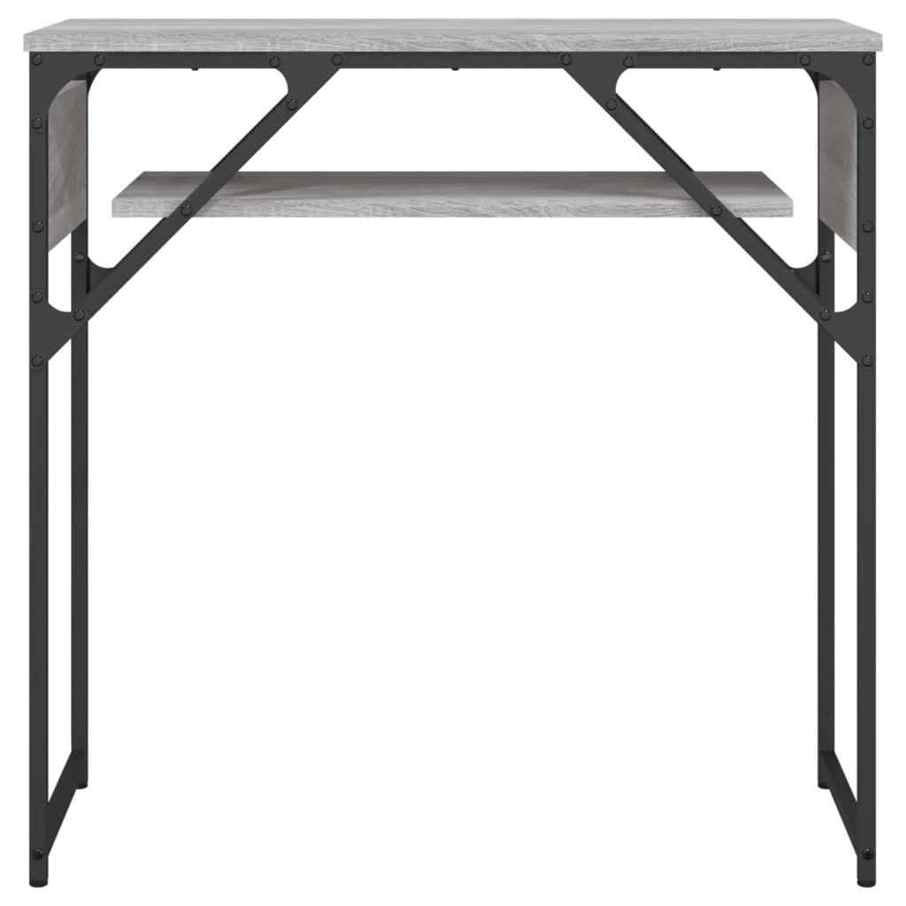 konsolbord med hylde 75x30x75 cm konstrueret træ grå sonoma-eg