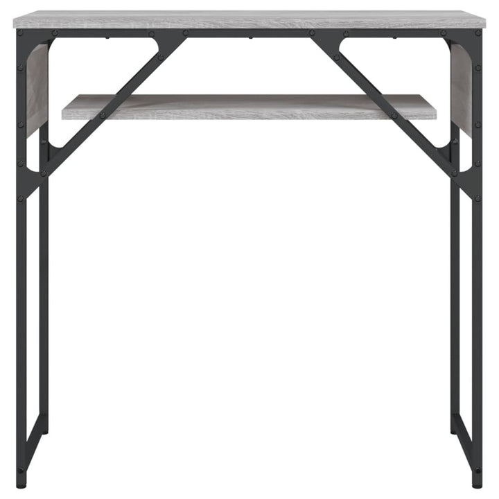 konsolbord med hylde 75x30x75 cm konstrueret træ grå sonoma-eg