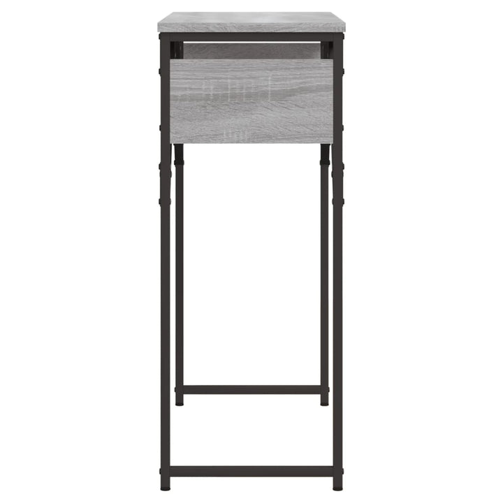 konsolbord med hylde 75x30x75 cm konstrueret træ grå sonoma-eg