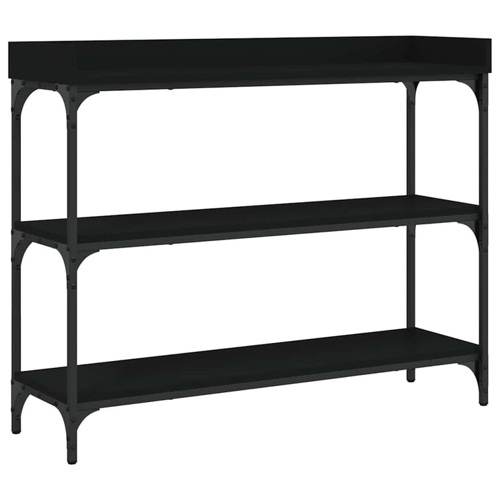konsolbord med hylder 100x30x80 cm sort
