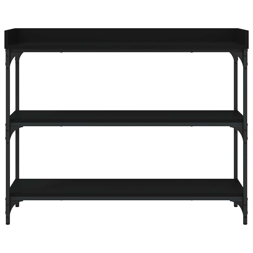 konsolbord med hylder 100x30x80 cm sort