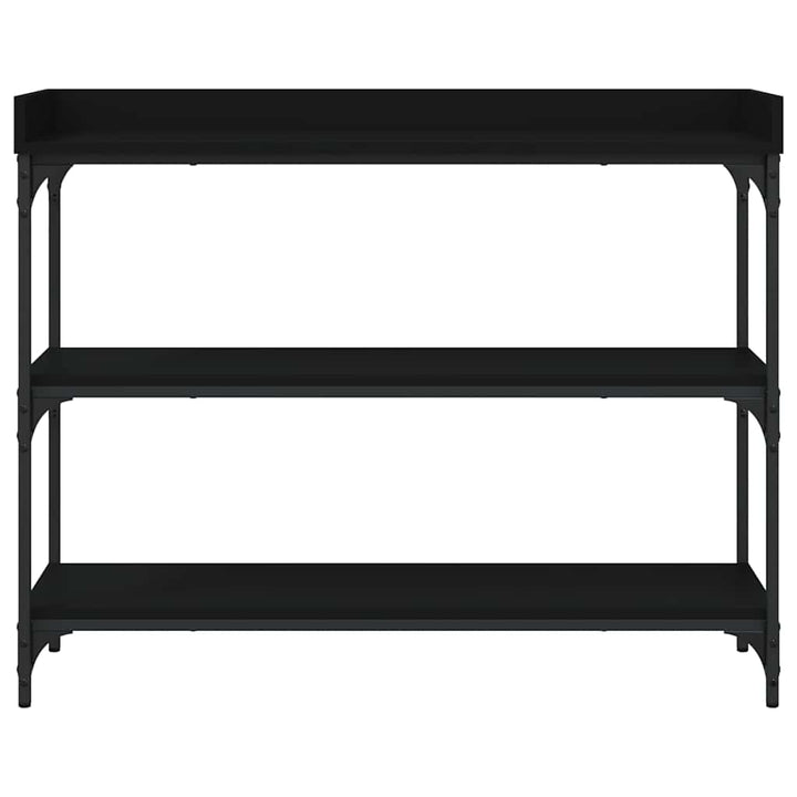 konsolbord med hylder 100x30x80 cm sort
