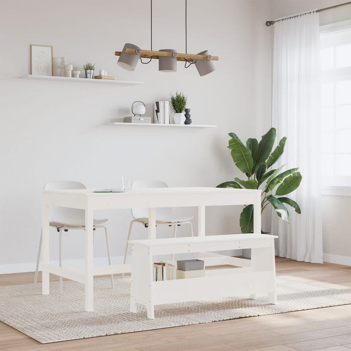 entrébænk hvid 100x28x45 cm massivt træ fyrretræ