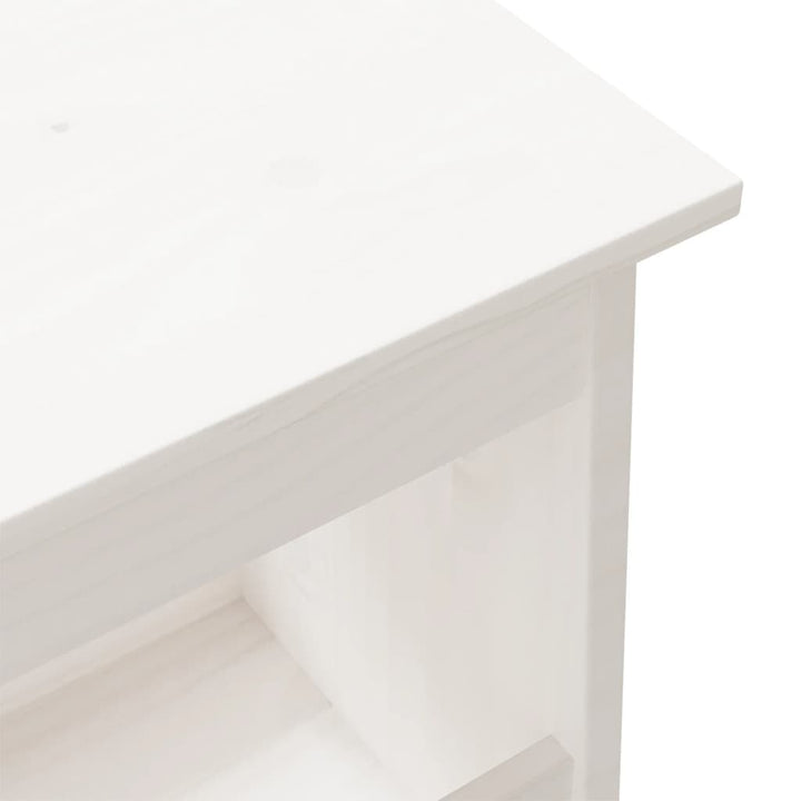 entrébænk hvid 100x28x45 cm massivt træ fyrretræ