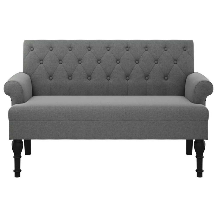 bænk med ryglæn mørkegrå 120x62x75,5 cm stof