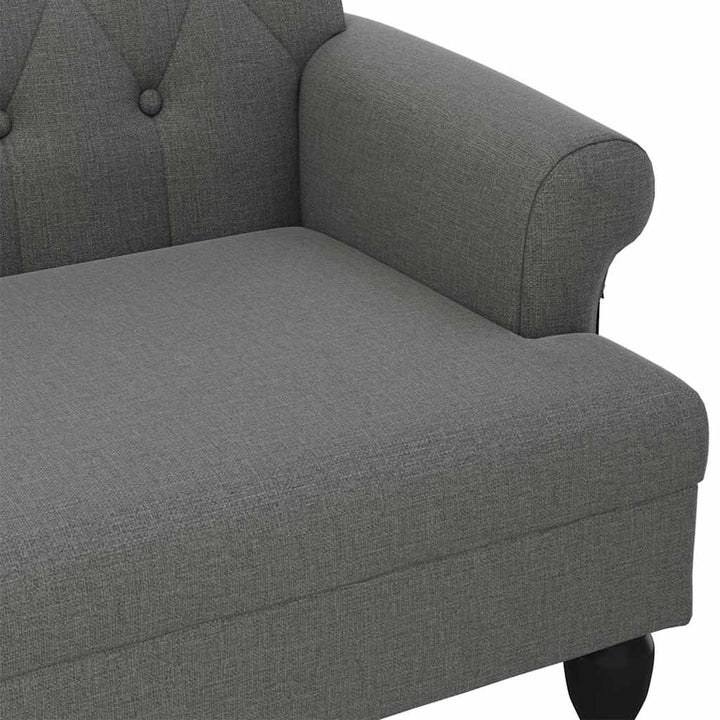 bænk med ryglæn mørkegrå 120x62x75,5 cm stof