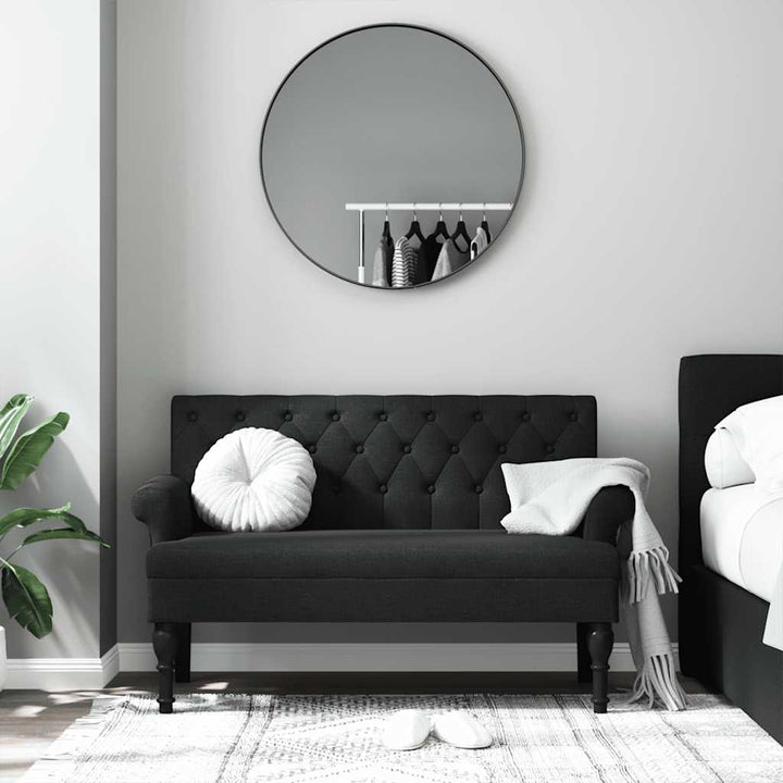 bænk med ryglæn sort 120x62x75,5 cm stof