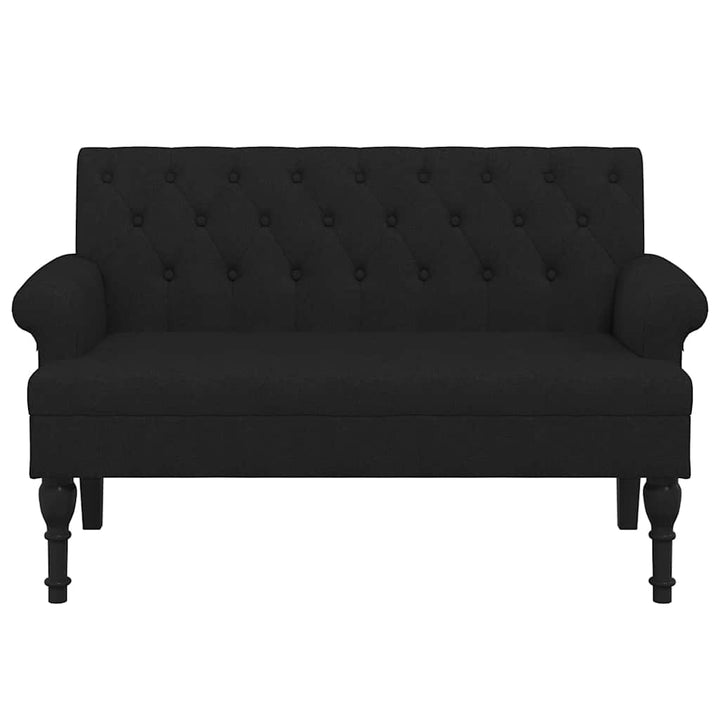 bænk med ryglæn sort 120x62x75,5 cm stof
