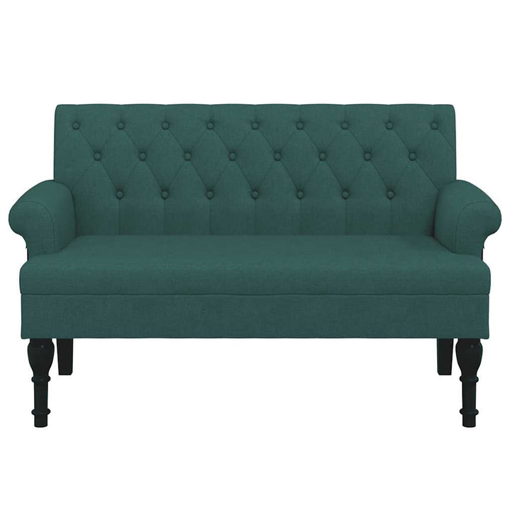 bænk med ryglæn 120x62x75,5 cm stof mørkegrøn