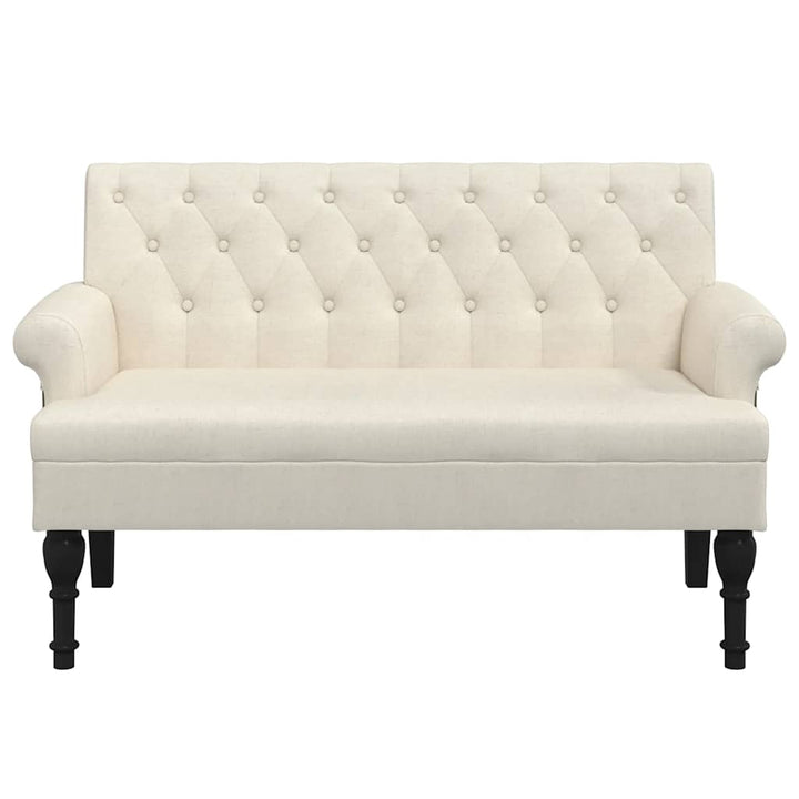 bænk med ryglæn 120x62x75,5 cm hør
