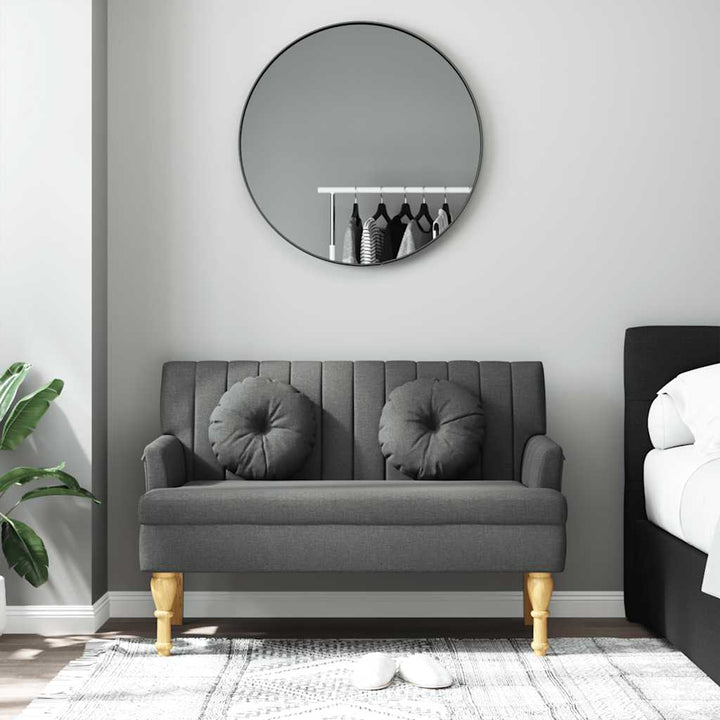 bænk med hynder 113x64,5x75,5 cm stof mørkegrå