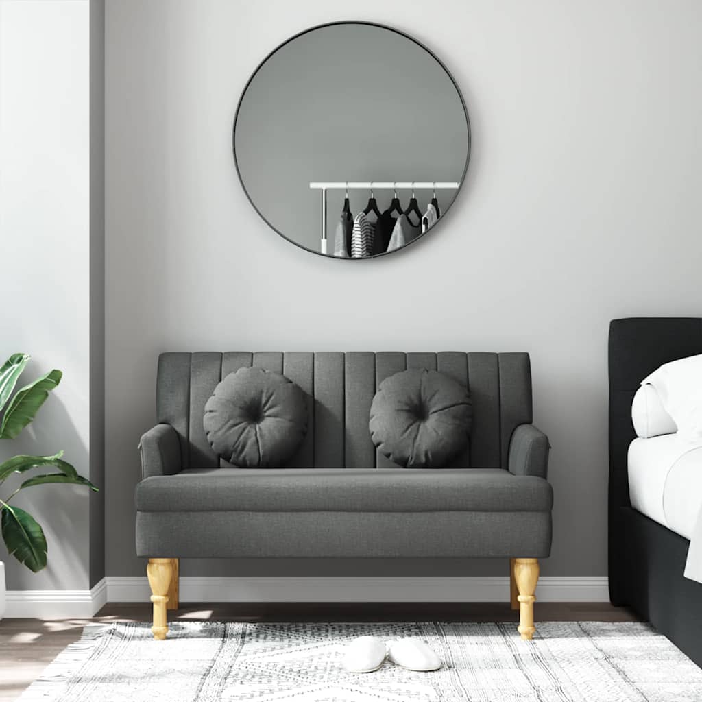 bænk med hynder 113x64,5x75,5 cm stof mørkegrå