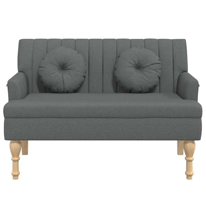 bænk med hynder 113x64,5x75,5 cm stof mørkegrå
