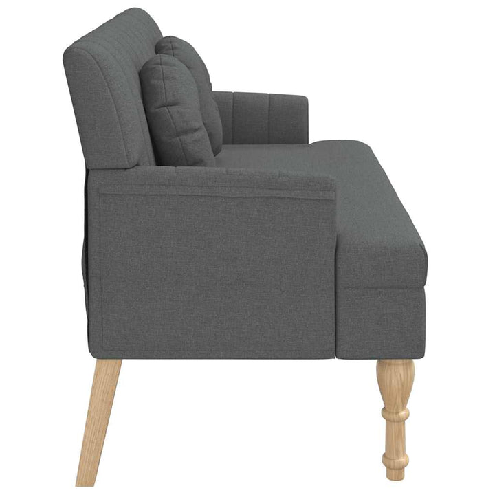 bænk med hynder 113x64,5x75,5 cm stof mørkegrå