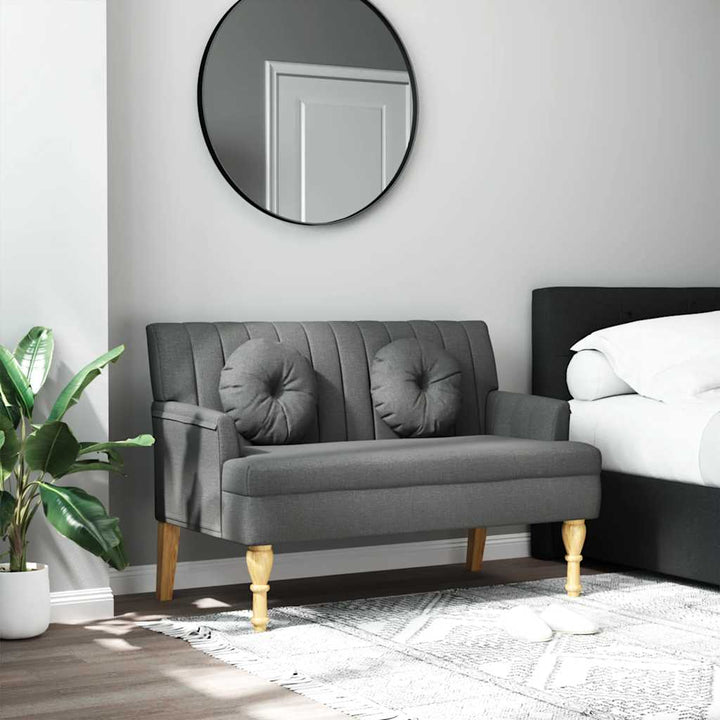 bænk med hynder 113x64,5x75,5 cm stof mørkegrå