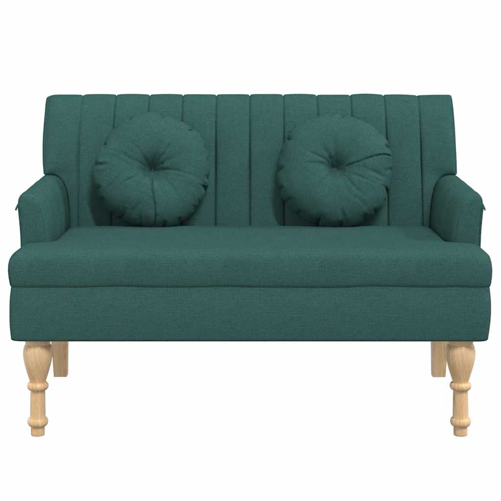 bænk med hynder 113x64,5x75,5 cm stof mørkegrøn