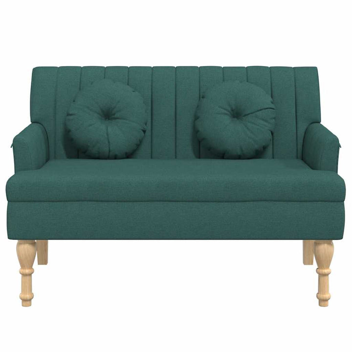 bænk med hynder 113x64,5x75,5 cm stof mørkegrøn